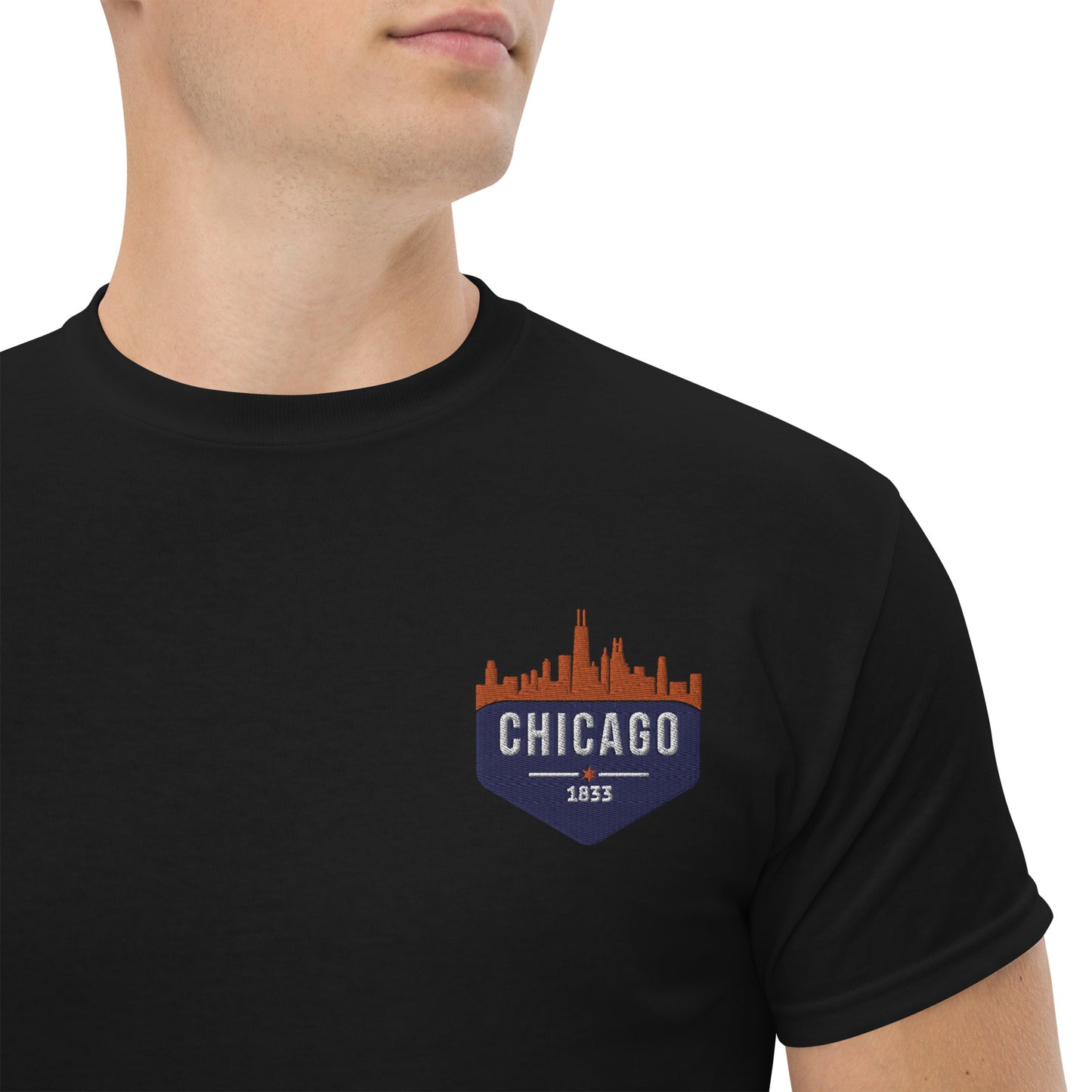 Men's Classic Tee | Embroidered Chicago Bears Theme Patch