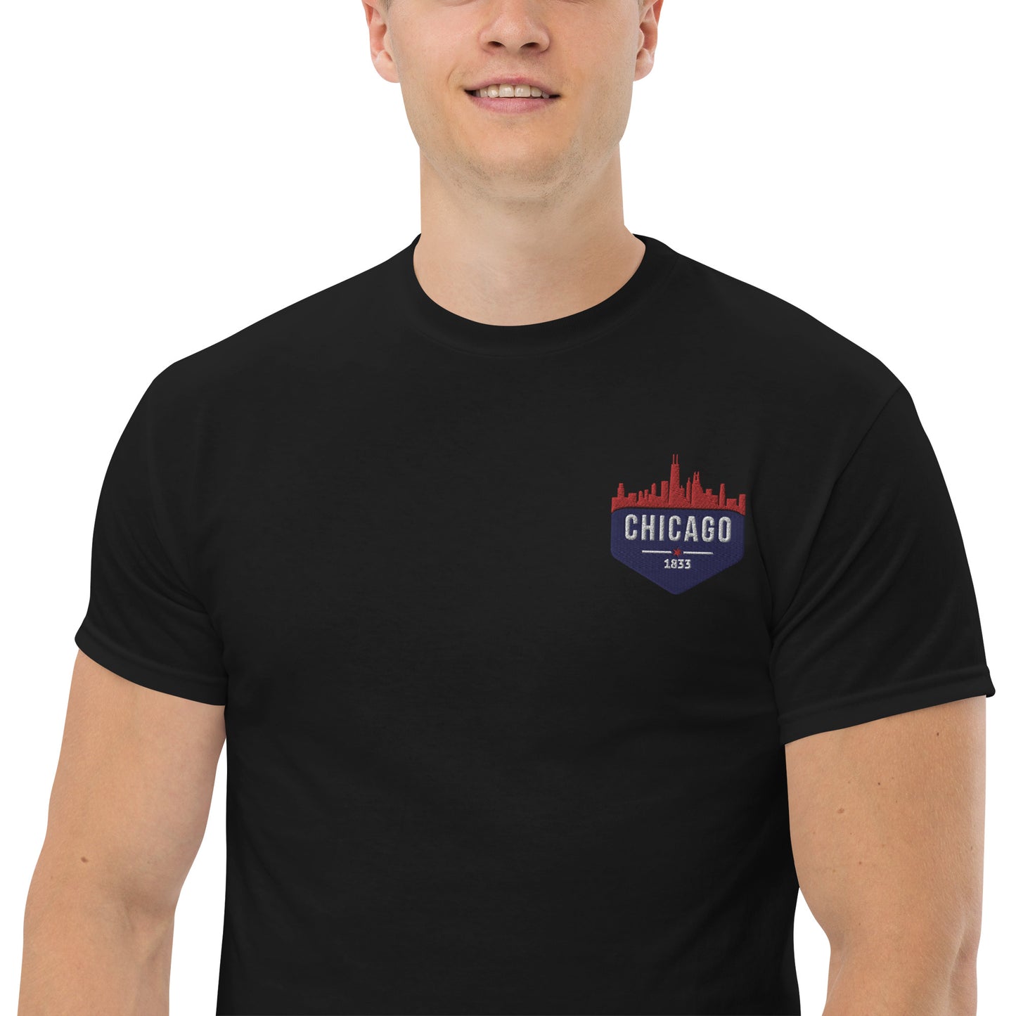 Men's Classic Tee | Embroidered Chicago Cubs Theme Patch