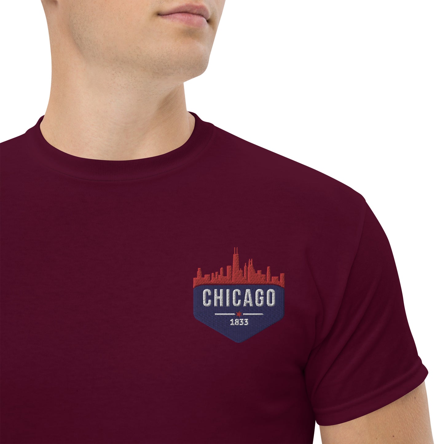 Men's Classic Tee | Embroidered Chicago Cubs Theme Patch