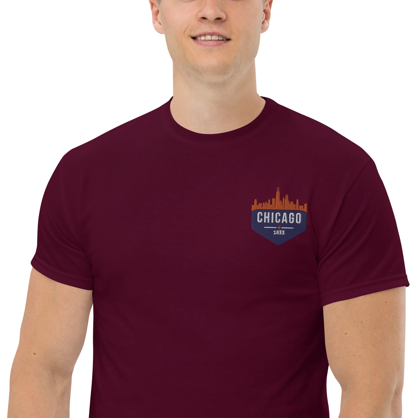 Men's Classic Tee | Embroidered Chicago Bears Theme Patch