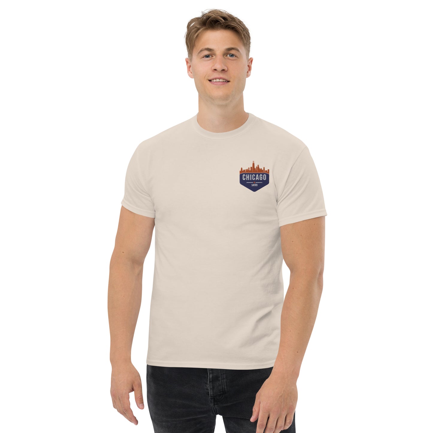 Men's Classic Tee | Embroidered Chicago Bears Theme Patch