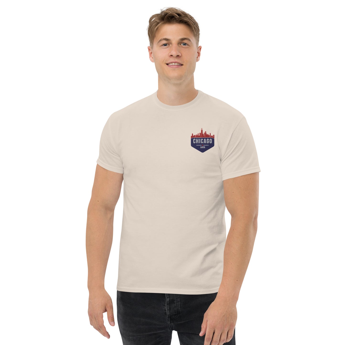 Men's Classic Tee | Embroidered Chicago Cubs Theme Patch
