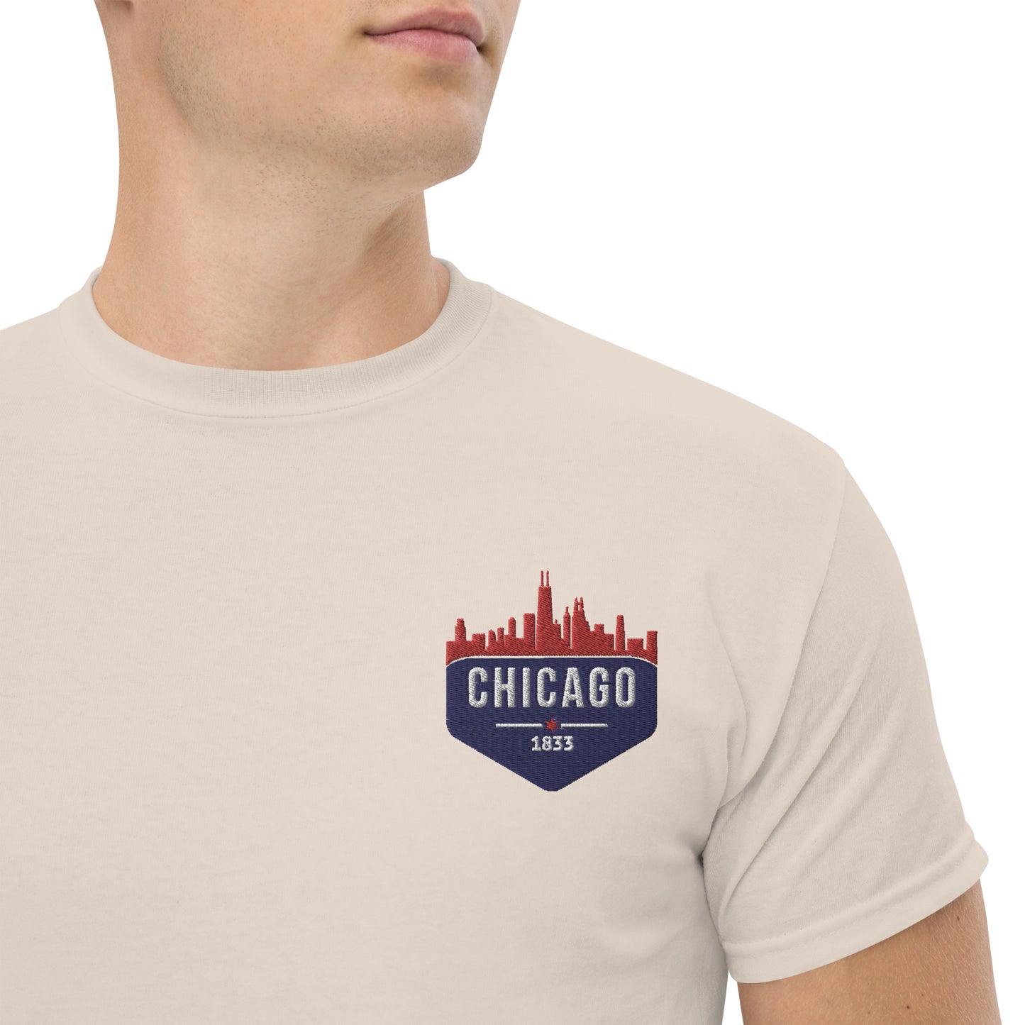 Men's Classic Tee | Embroidered Chicago Cubs Theme Patch