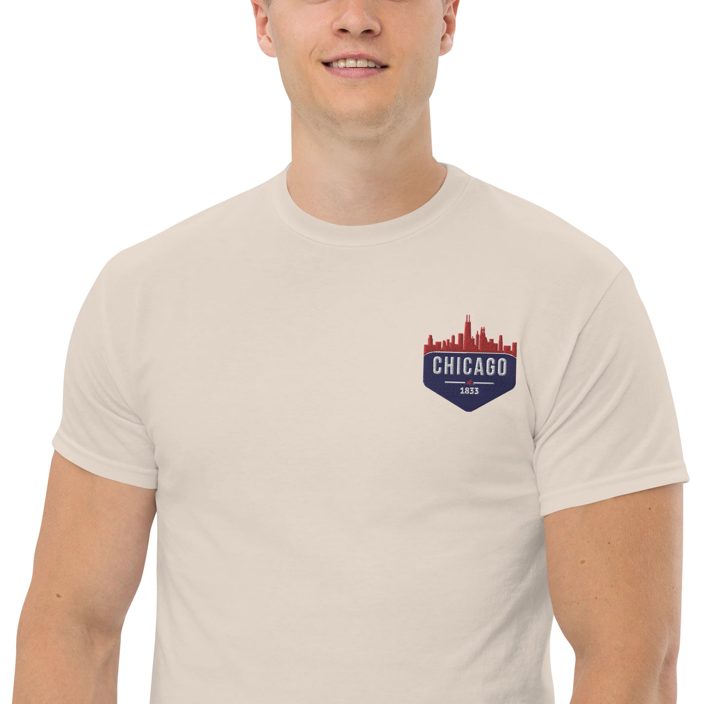 Men's Classic Tee | Embroidered Chicago Cubs Theme Patch