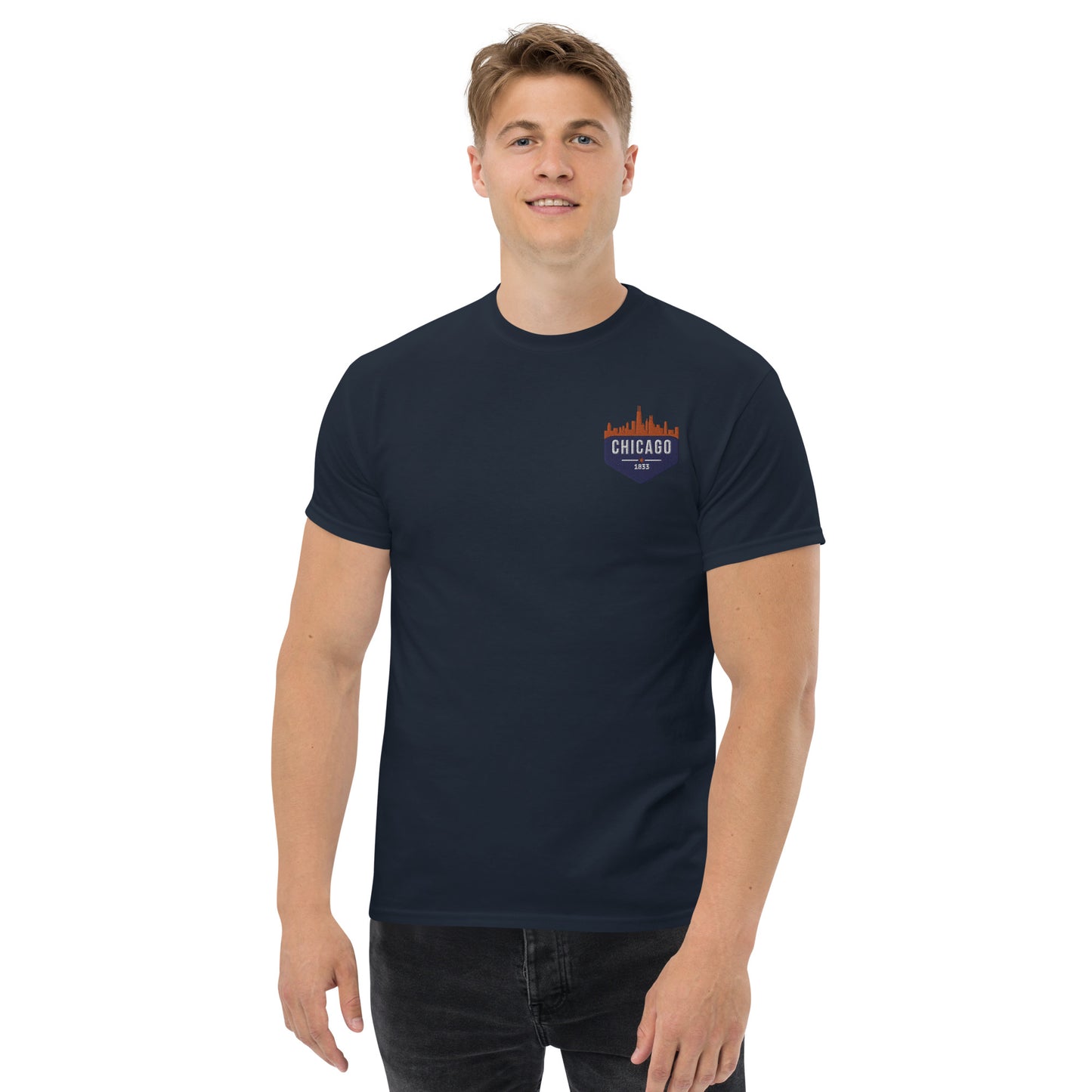 Men's Classic Tee | Embroidered Chicago Bears Theme Patch