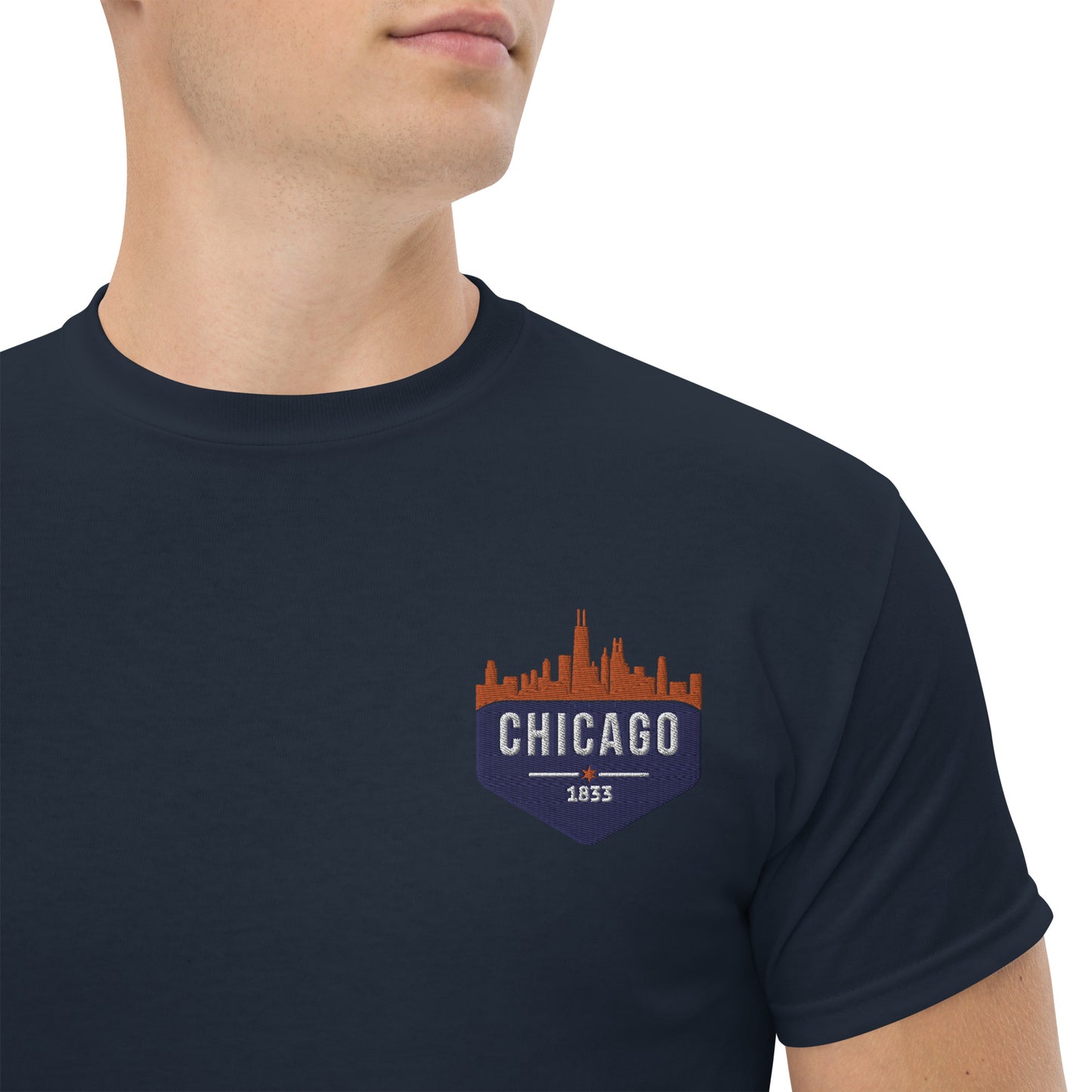 Men's Classic Tee | Embroidered Chicago Bears Theme Patch