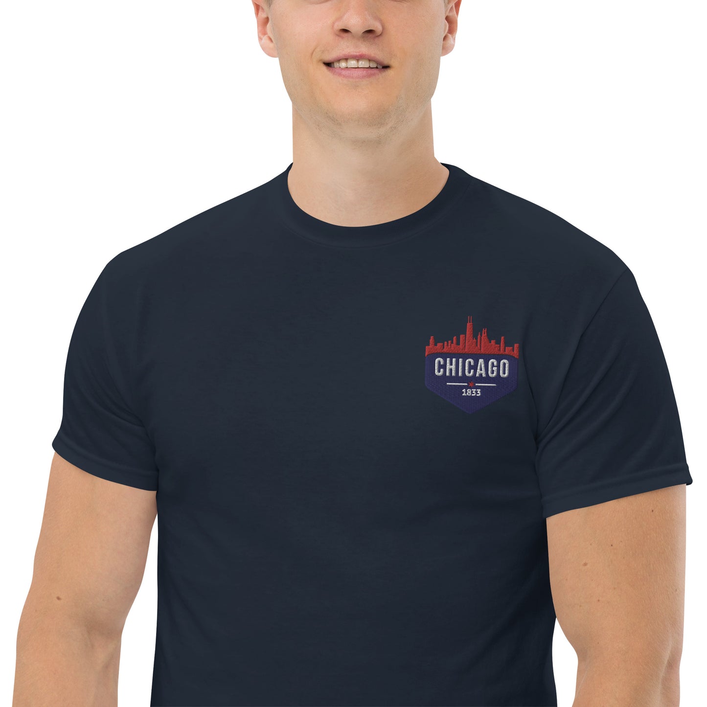 Men's Classic Tee | Embroidered Chicago Cubs Theme Patch