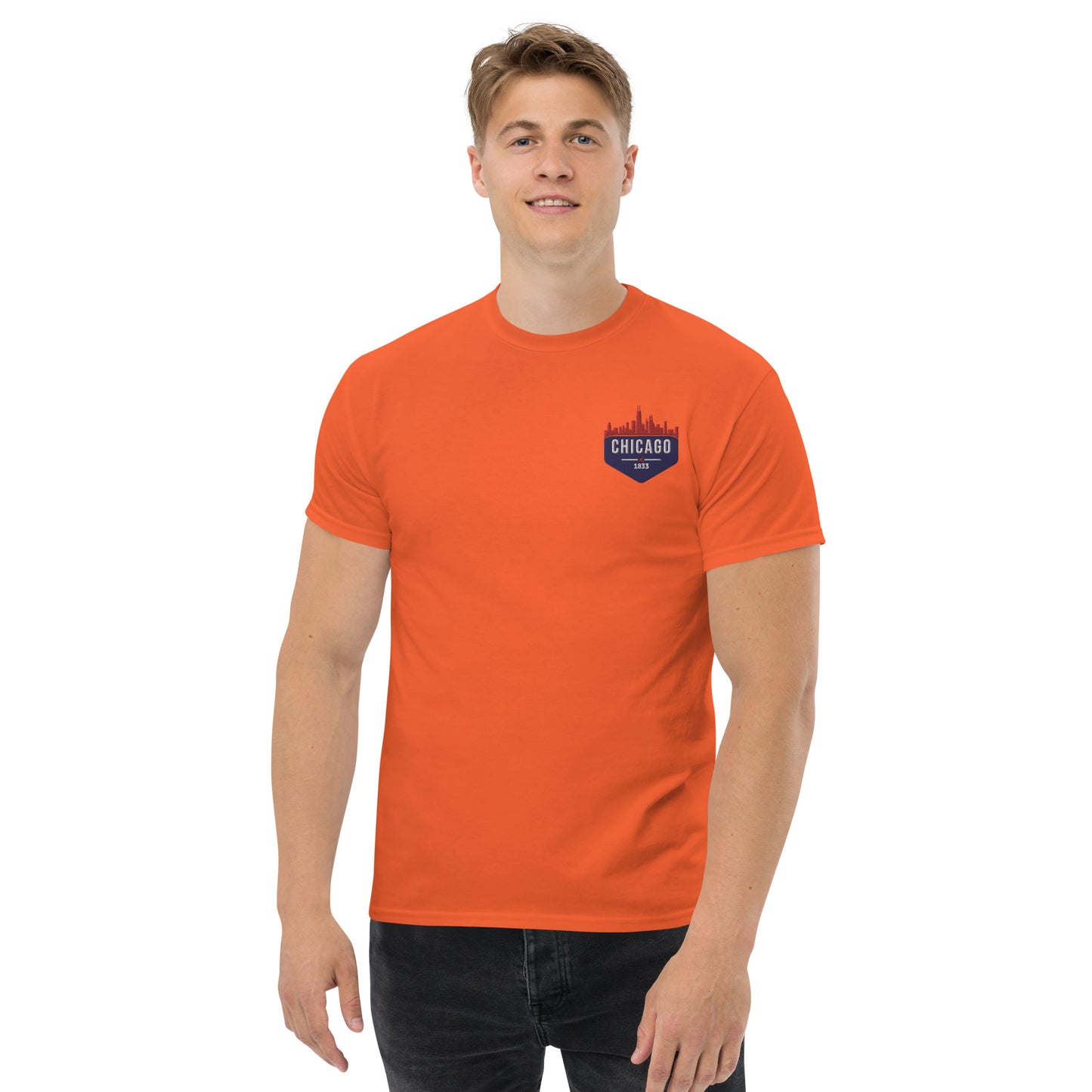Men's Classic Tee | Embroidered Chicago Cubs Theme Patch