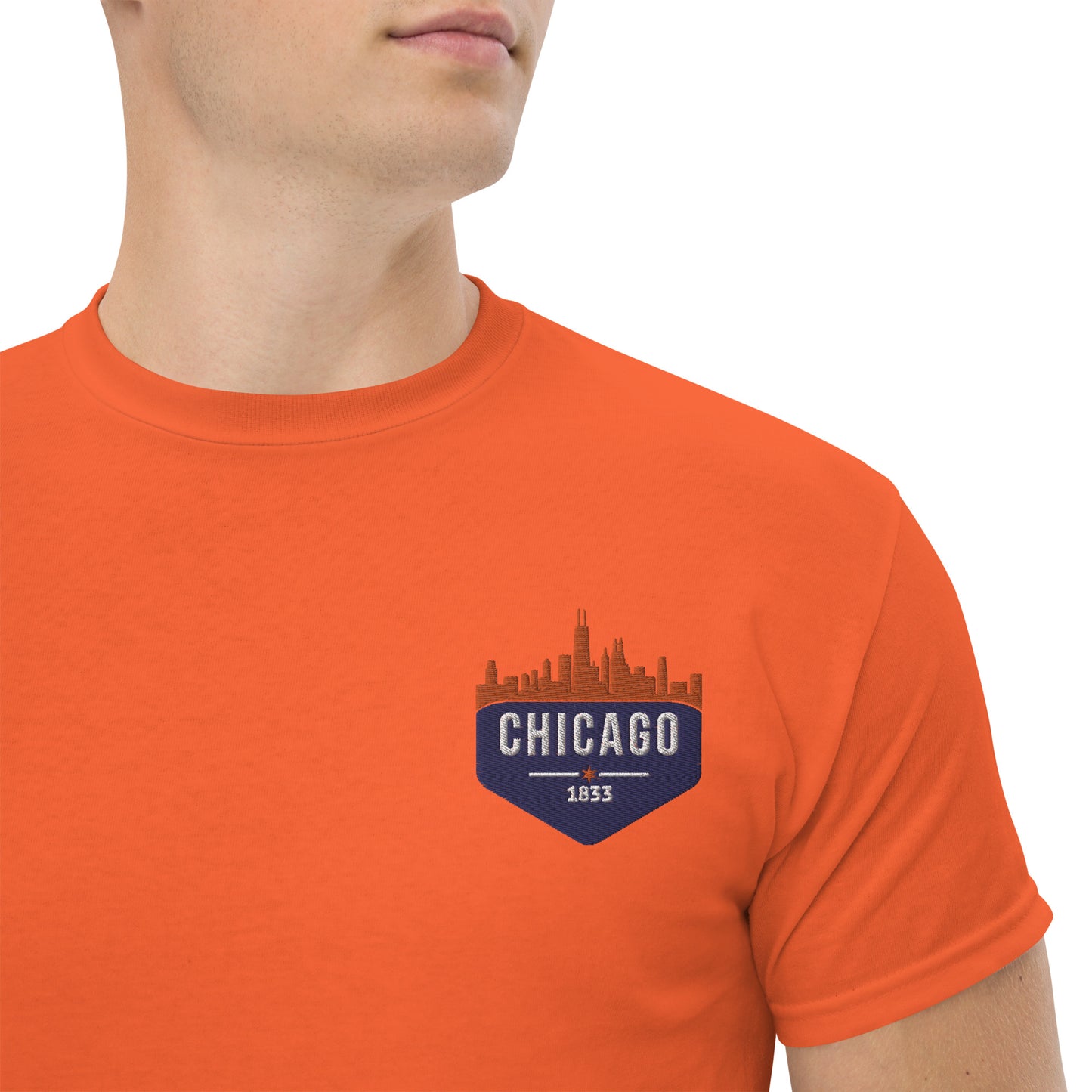 Men's Classic Tee | Embroidered Chicago Bears Theme Patch