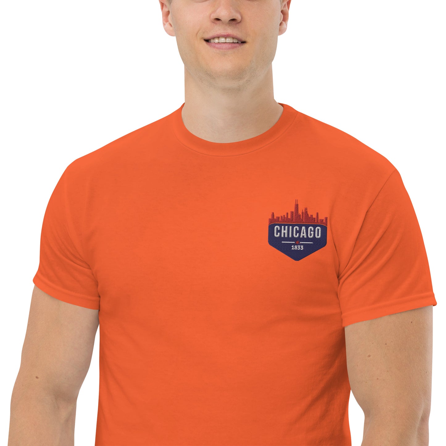 Men's Classic Tee | Embroidered Chicago Cubs Theme Patch