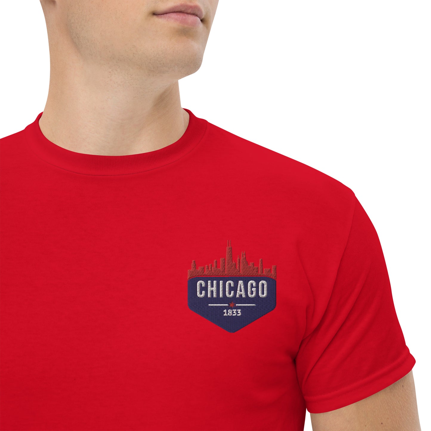 Men's Classic Tee | Embroidered Chicago Cubs Theme Patch