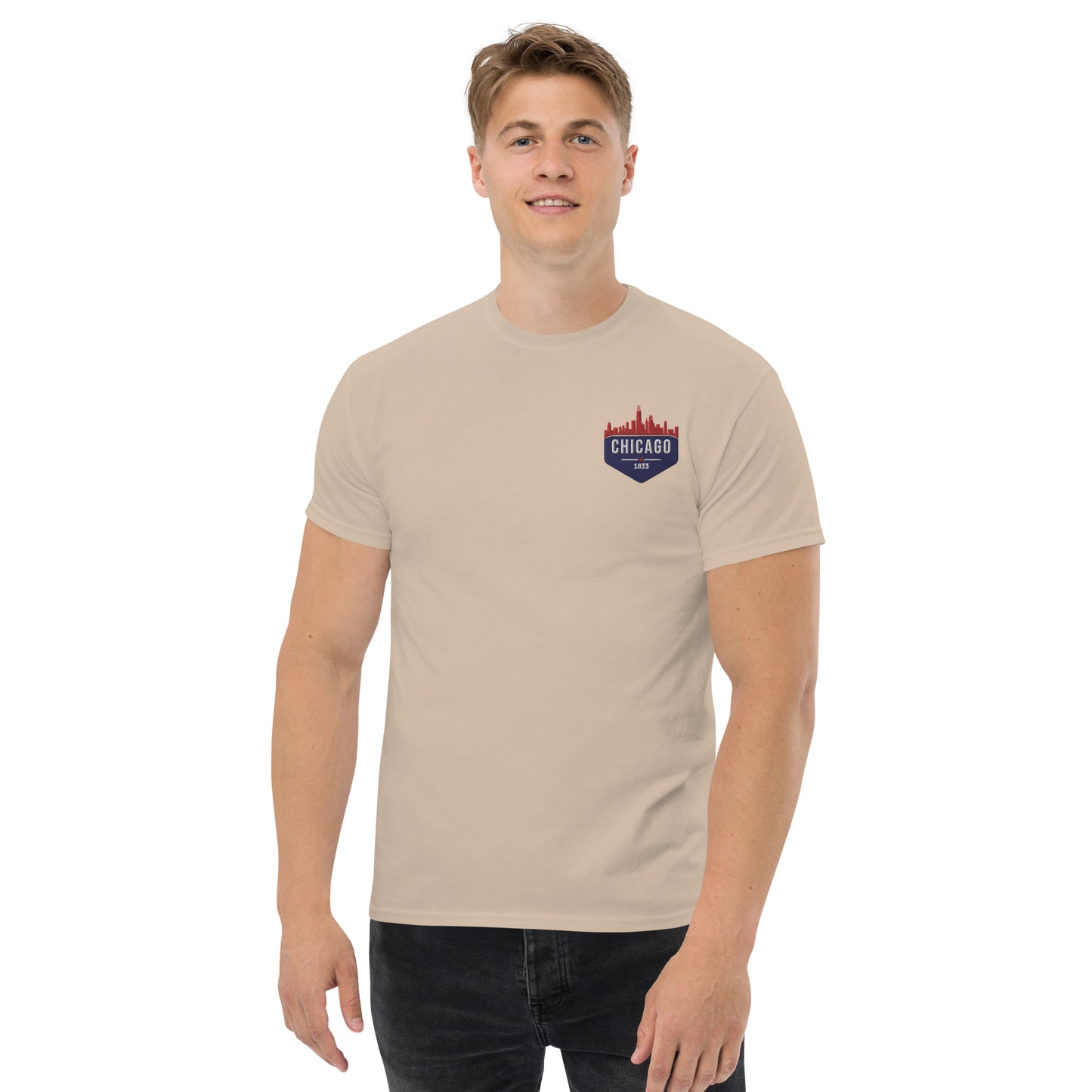 Men's Classic Tee | Embroidered Chicago Cubs Theme Patch