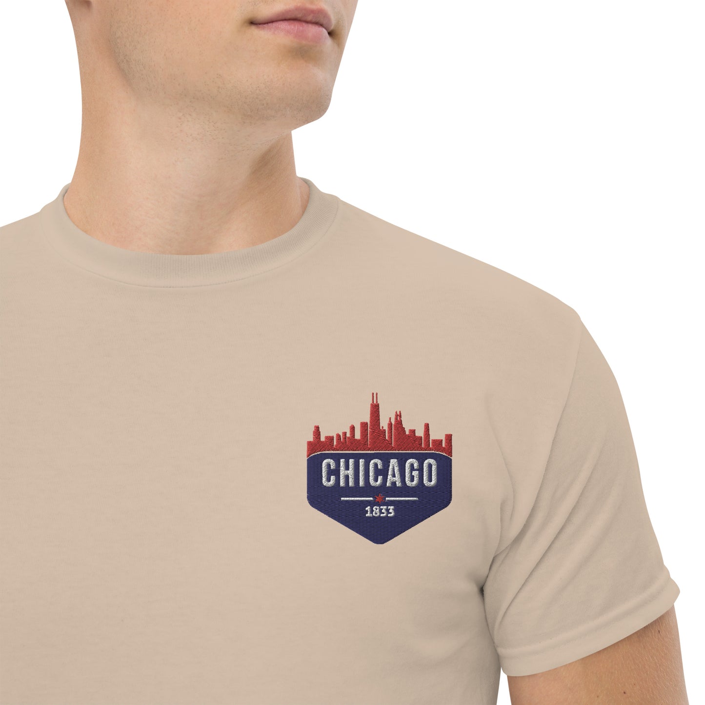 Men's Classic Tee | Embroidered Chicago Cubs Theme Patch
