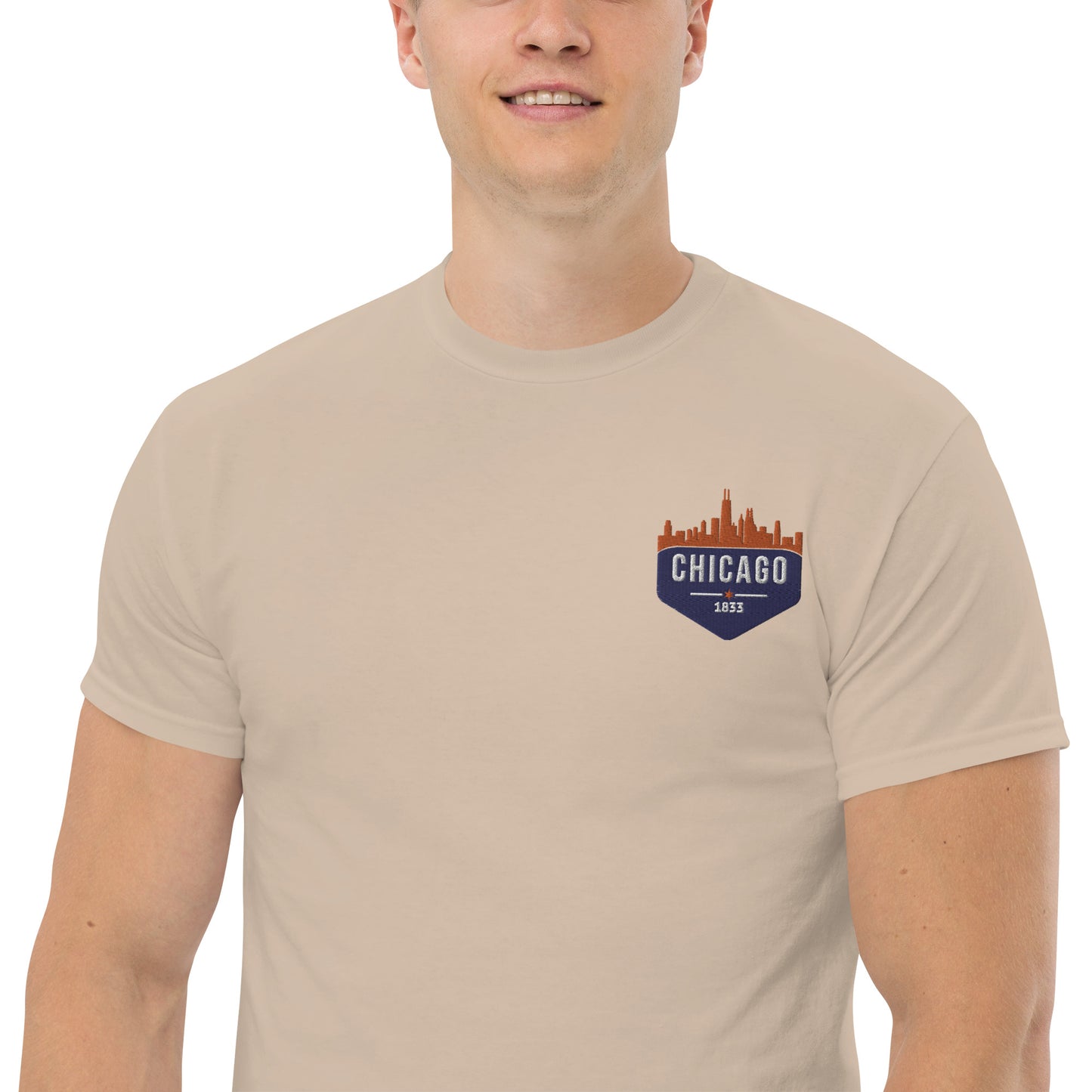 Men's Classic Tee | Embroidered Chicago Bears Theme Patch