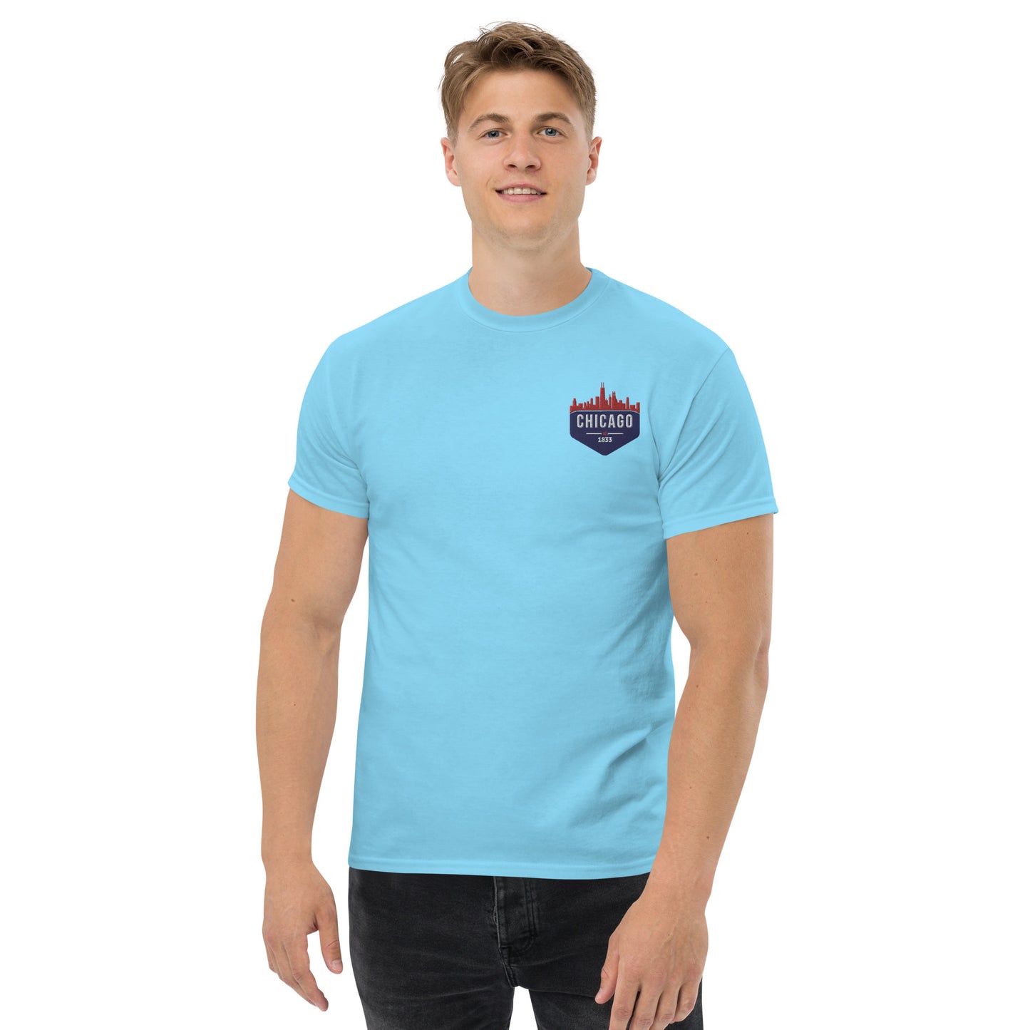 Men's Classic Tee | Embroidered Chicago Cubs Theme Patch