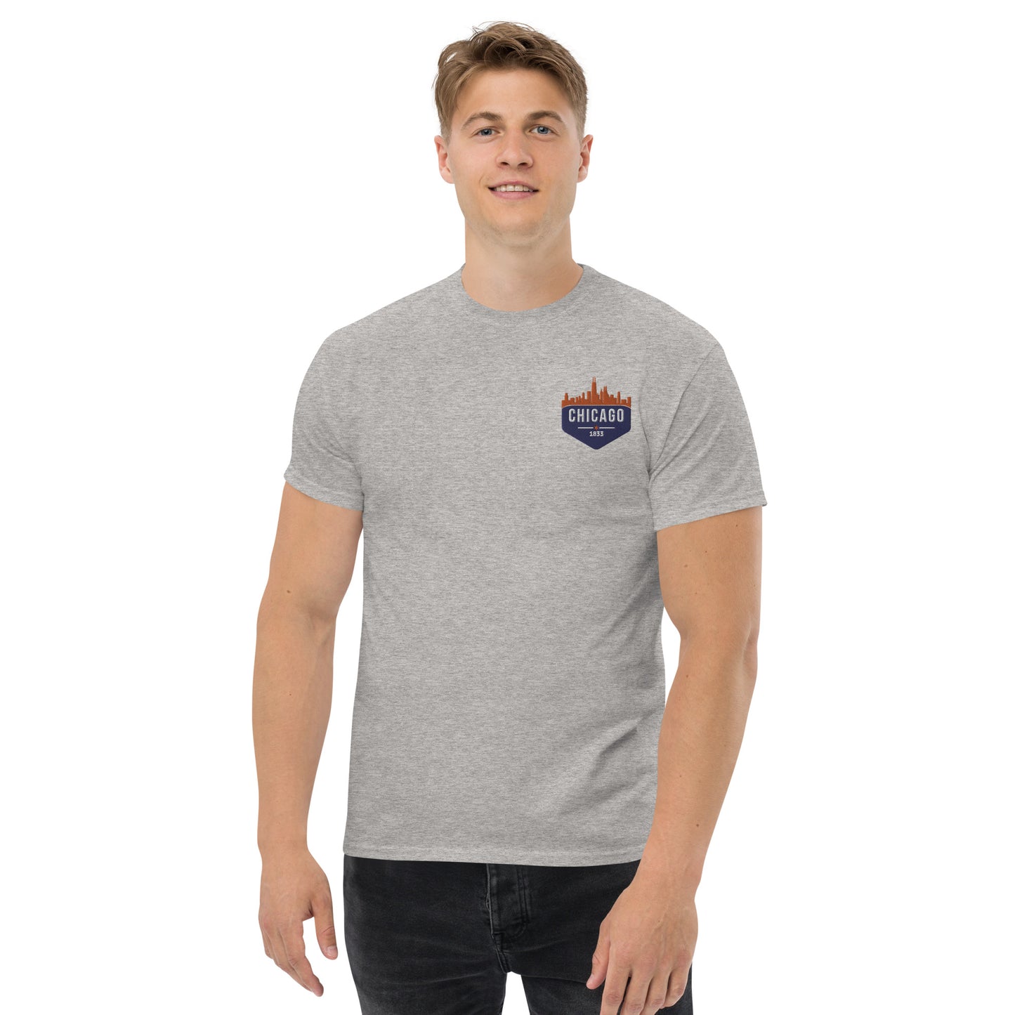 Men's Classic Tee | Embroidered Chicago Bears Theme Patch