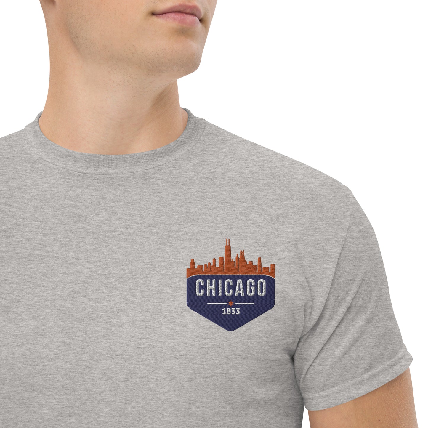 Men's Classic Tee | Embroidered Chicago Bears Theme Patch