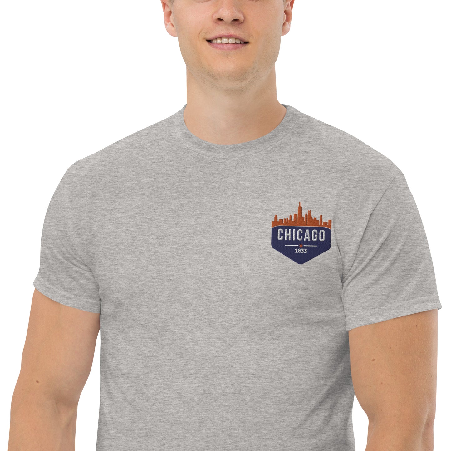Men's Classic Tee | Embroidered Chicago Bears Theme Patch