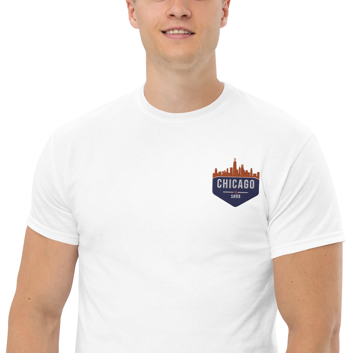 Men's Classic Tee | Embroidered Chicago Bears Theme Patch