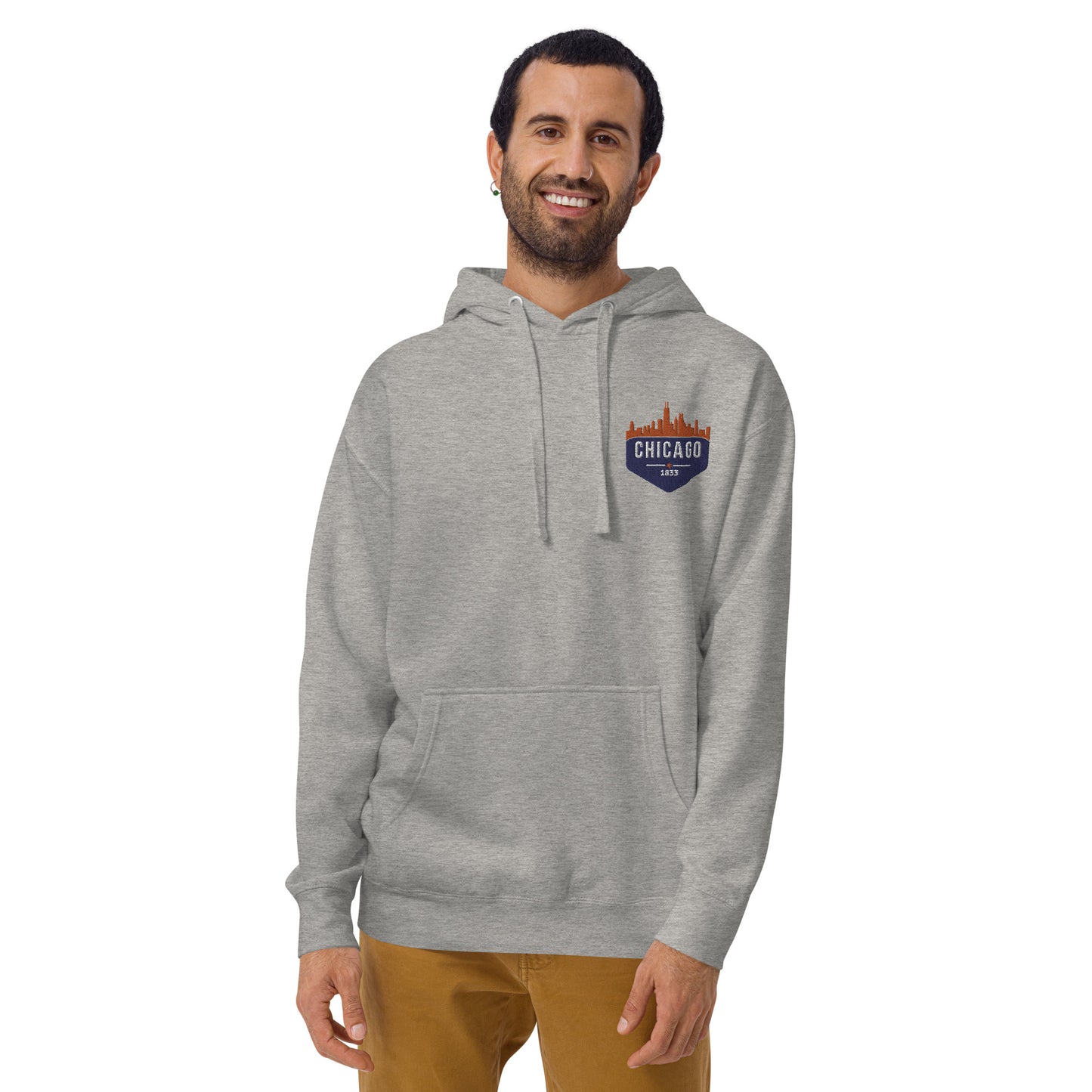 Men's Hoodie | Embroidered Chicago Bears Theme Patch
