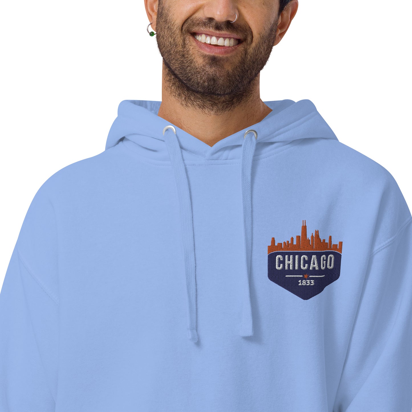 Men's Hoodie | Embroidered Chicago Bears Theme Patch