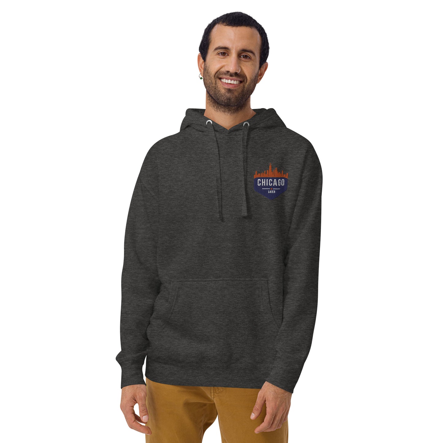 Men's Hoodie | Embroidered Chicago Bears Theme Patch