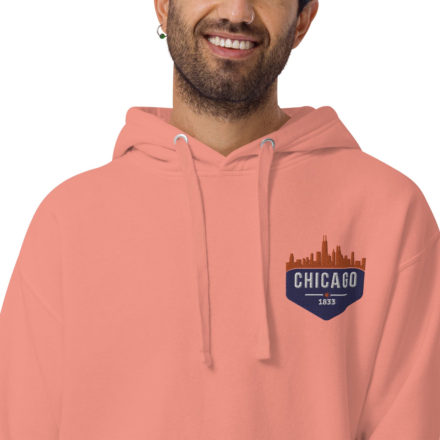 Men's Hoodie | Embroidered Chicago Bears Theme Patch