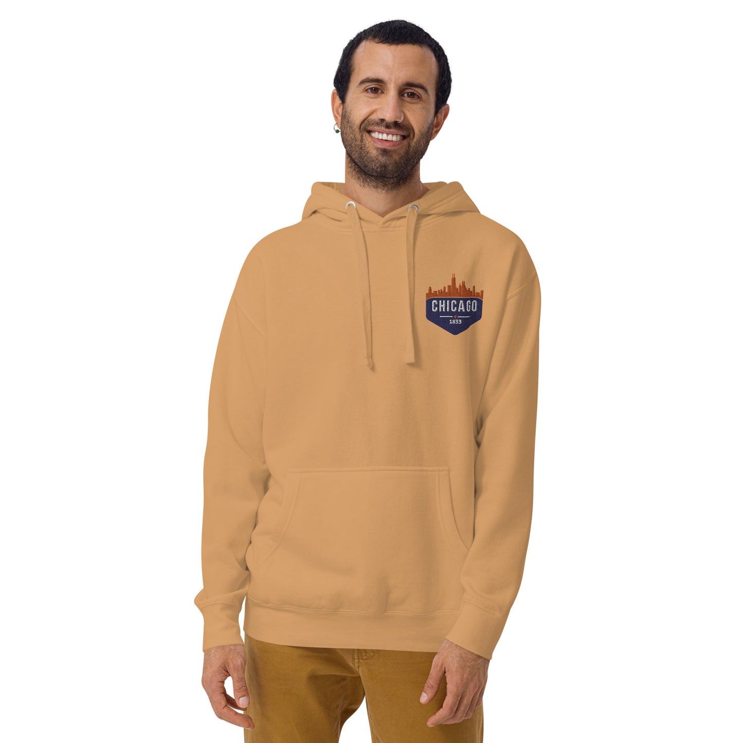 Men's Hoodie | Embroidered Chicago Bears Theme Patch