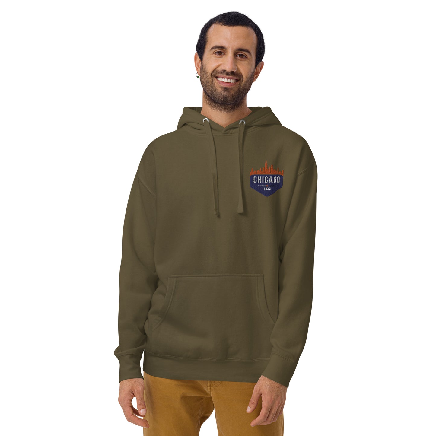 Men's Hoodie | Embroidered Chicago Bears Theme Patch