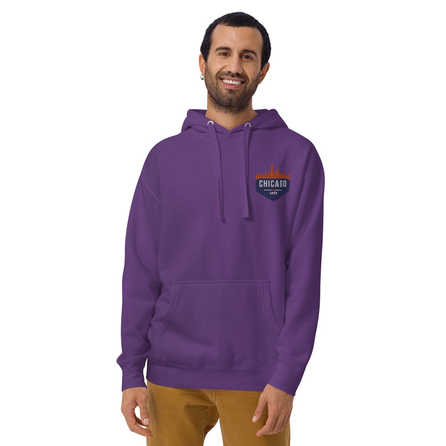 Men's Hoodie | Embroidered Chicago Bears Theme Patch