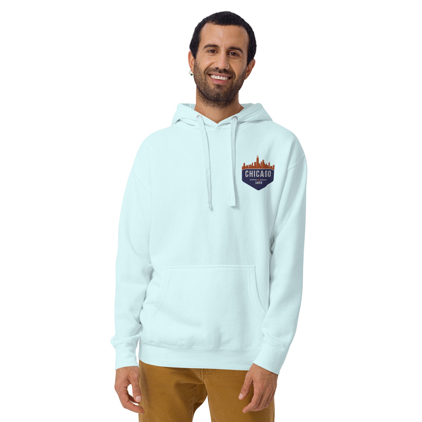 Men's Hoodie | Embroidered Chicago Bears Theme Patch