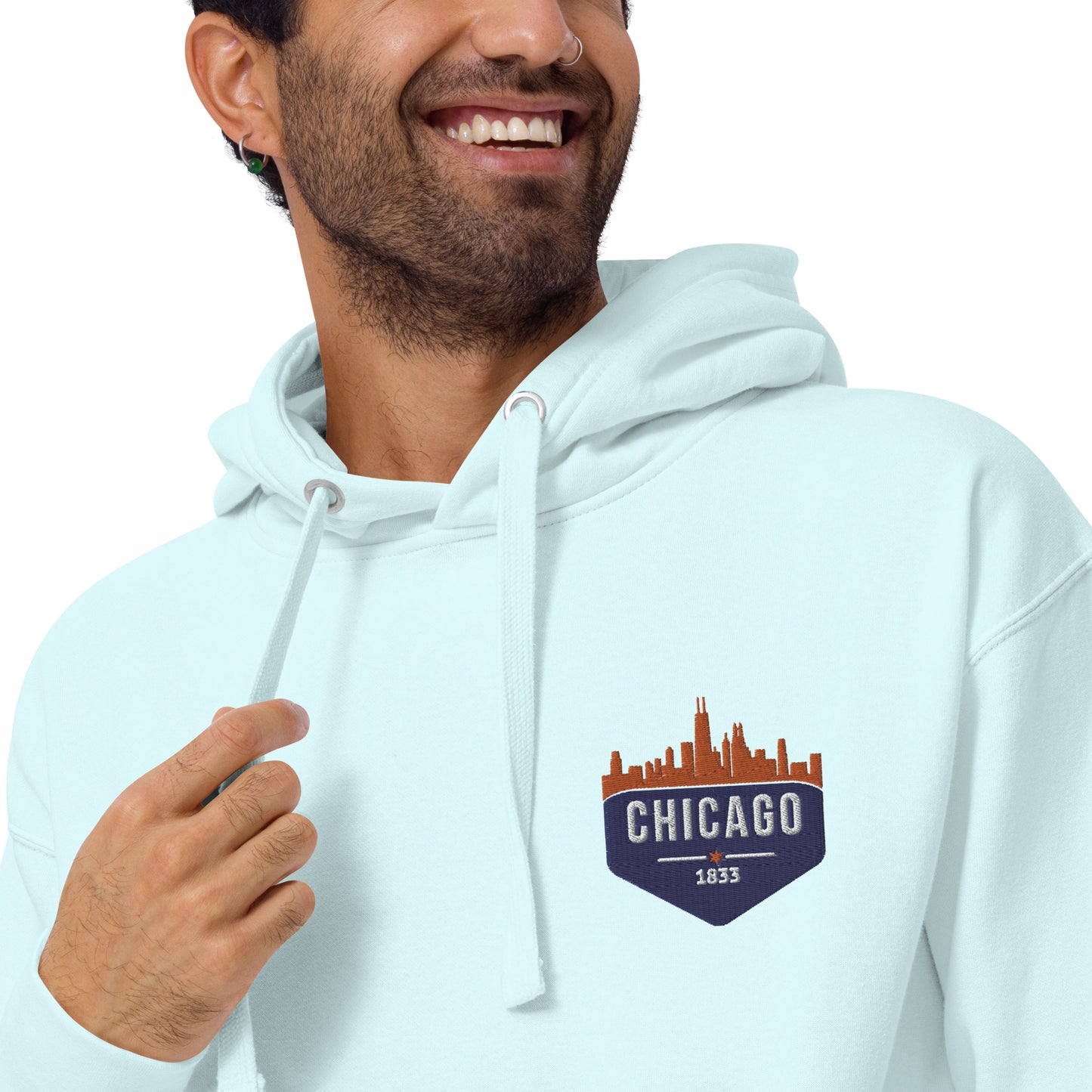 Men's Hoodie | Embroidered Chicago Bears Theme Patch