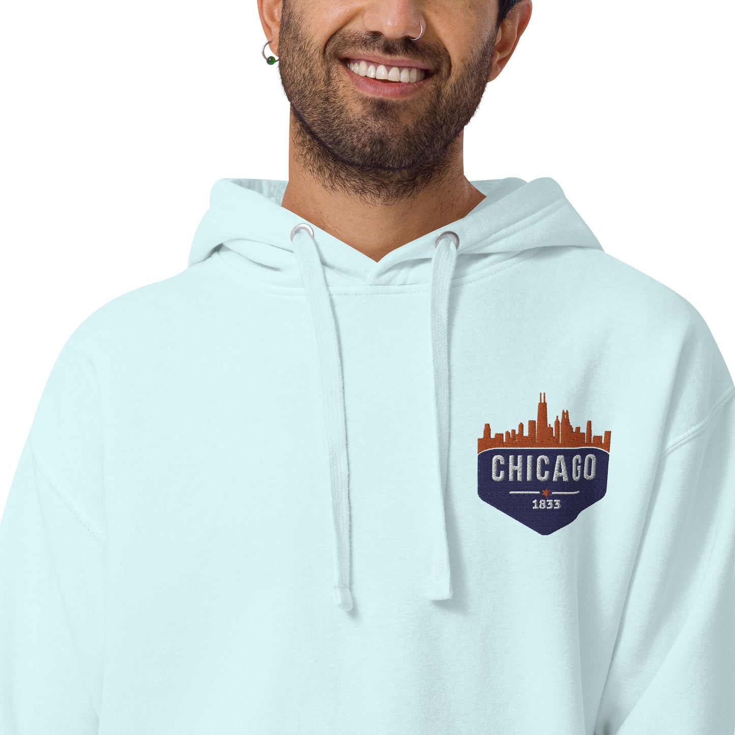 Men's Hoodie | Embroidered Chicago Bears Theme Patch