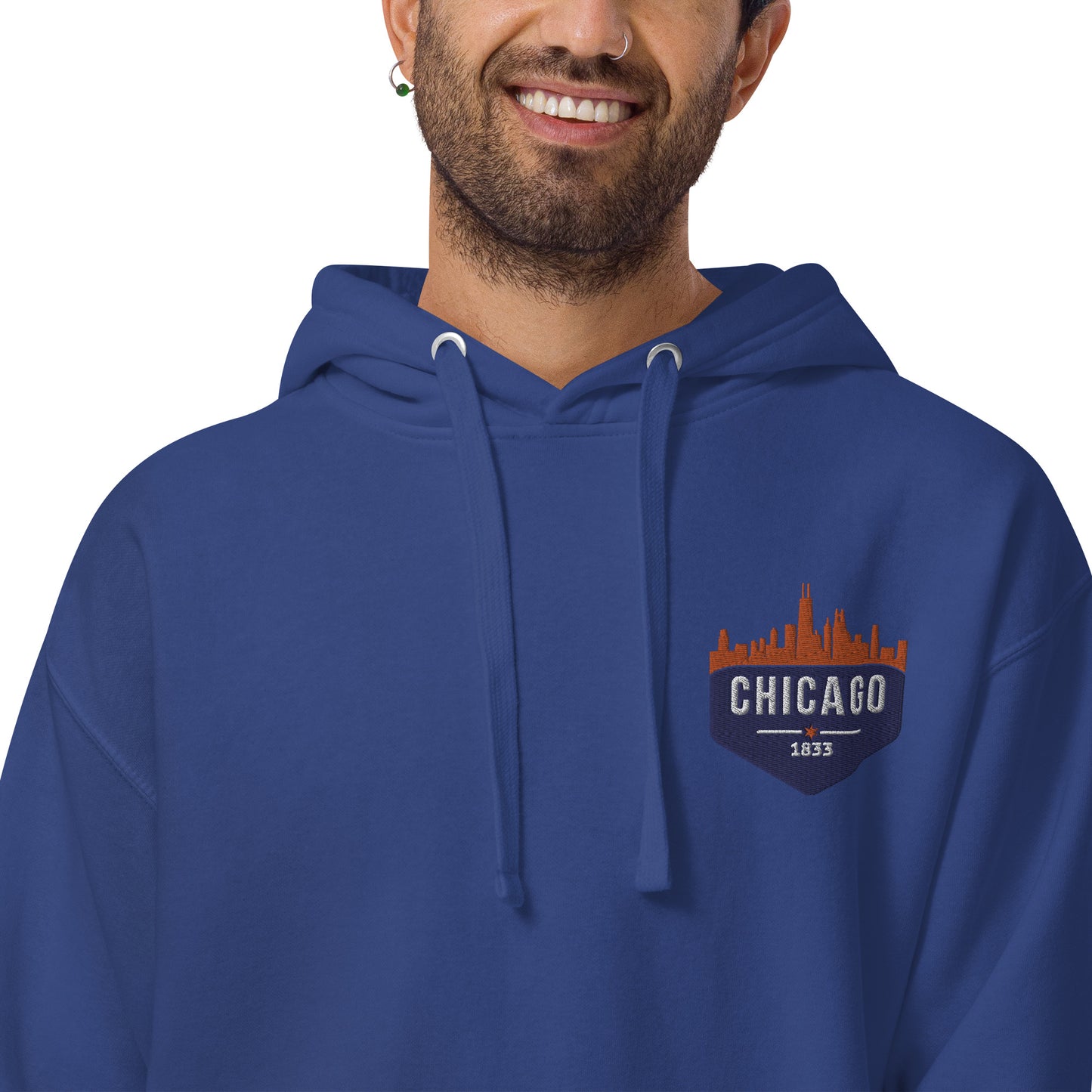 Men's Hoodie | Embroidered Chicago Bears Theme Patch