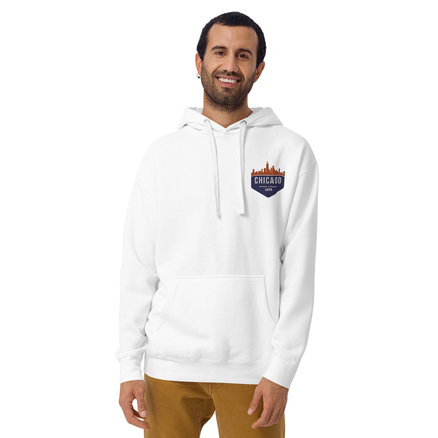 Men's Hoodie | Embroidered Chicago Bears Theme Patch
