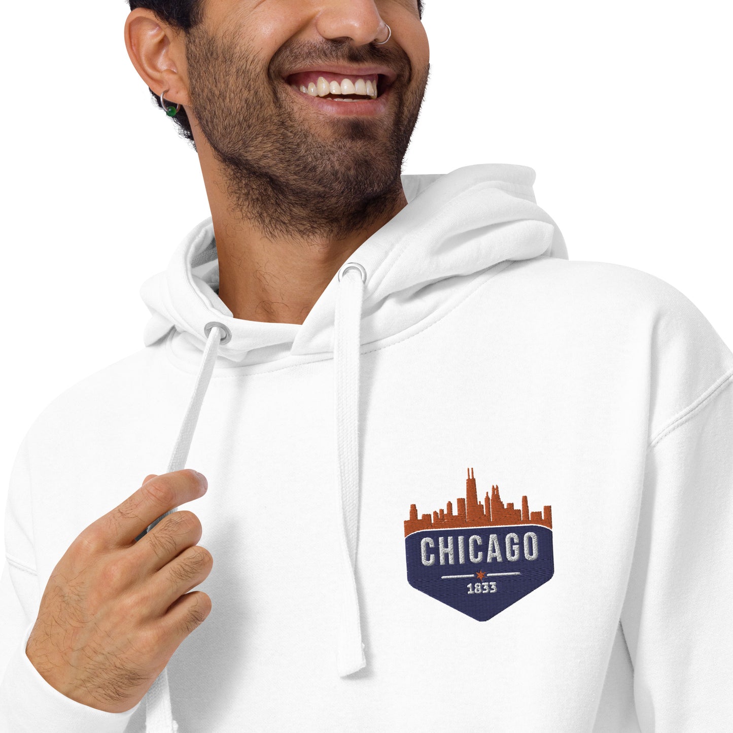 Men's Hoodie | Embroidered Chicago Bears Theme Patch