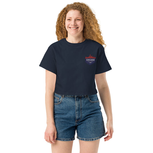 Champion Crop Top | Embroidered Chicago Cubs Theme Patch