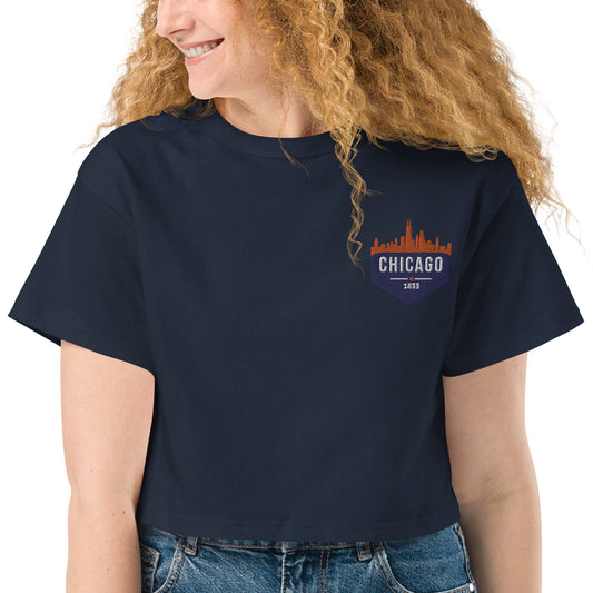 Champion Crop Top | Embroidered Chicago Bears Theme Patch