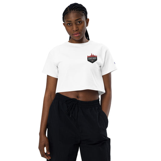 Champion Crop Top | Embroidered Chicago Bulls Theme Patch