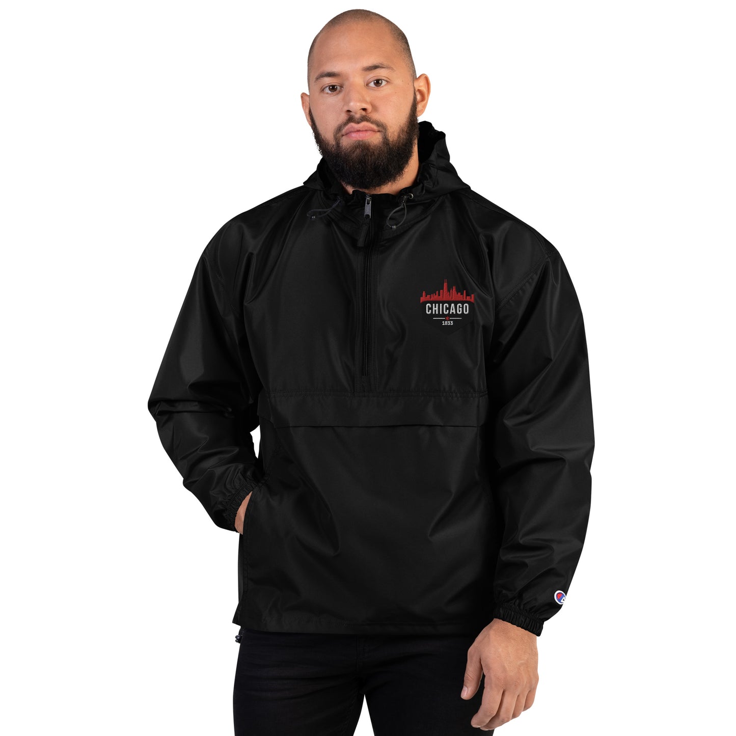 Champion Packable Jacket | Embroidered Chicago Bulls Theme