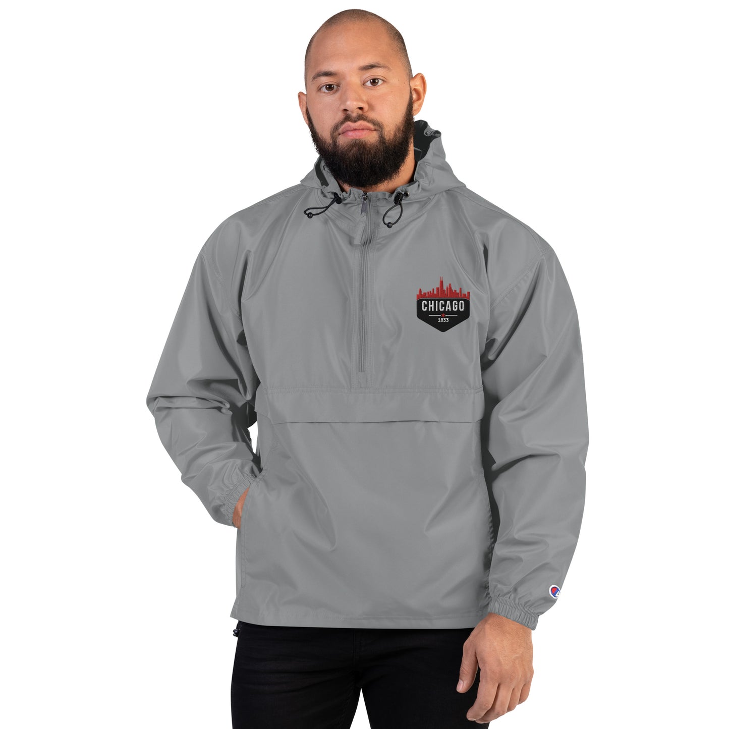 Champion Packable Jacket | Embroidered Chicago Bulls Theme