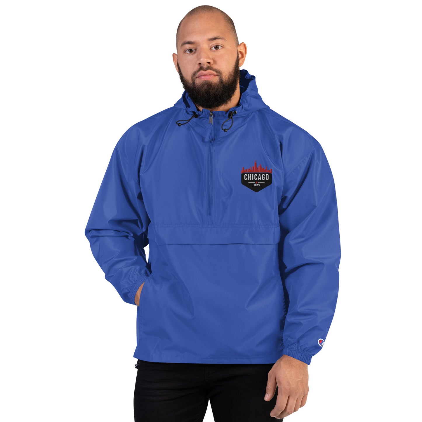 Champion Packable Jacket | Embroidered Chicago Bulls Theme