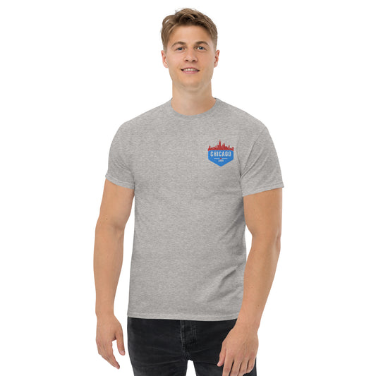 Men's Classic Tee | Embroidered Chicago Flag Theme Patch